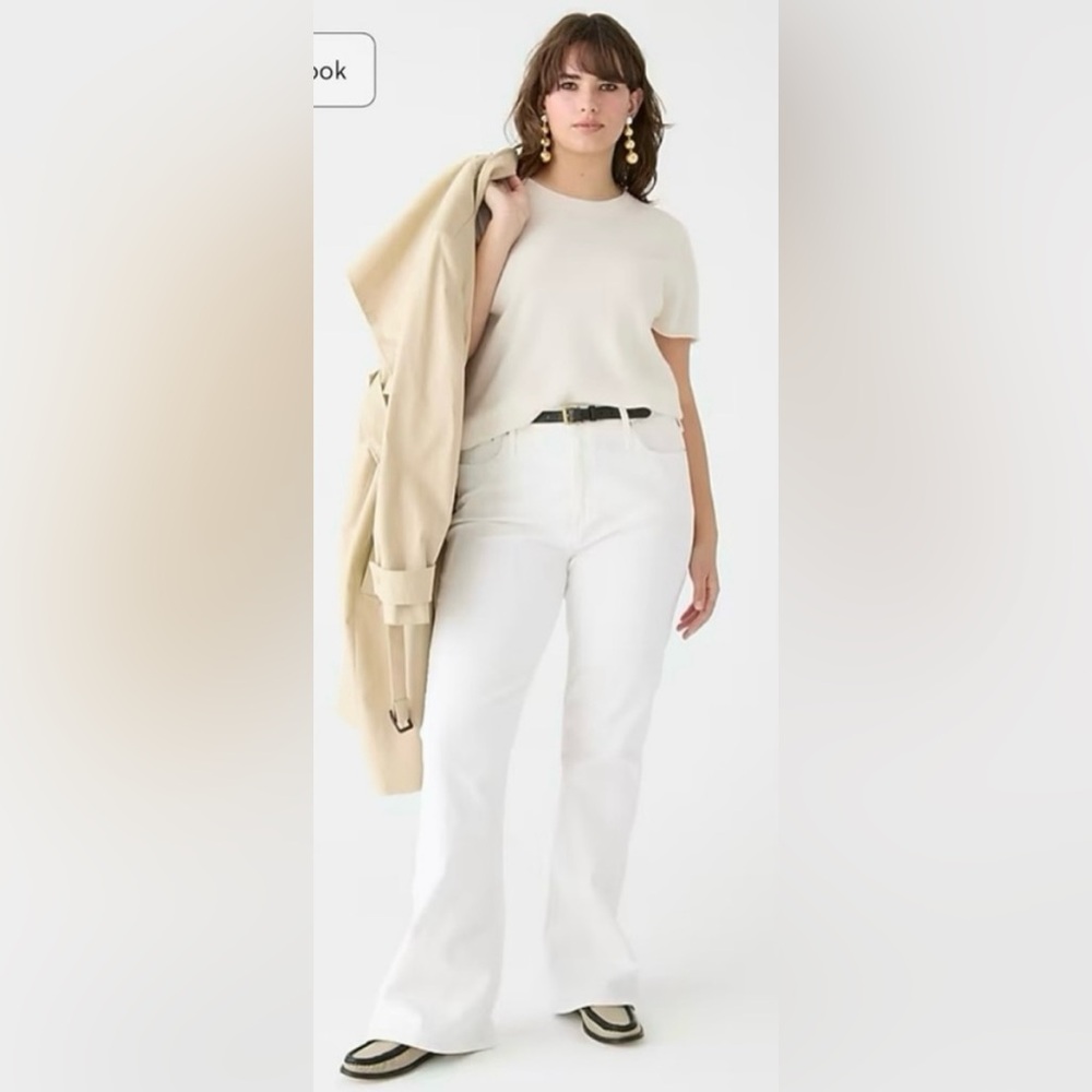 J.Crew NWOT Cashmere relaxed T-shirt in ivory - Picture 3 of 8